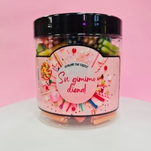 Saldainiai SU GIMIMO DIENA (rožinis) 200g